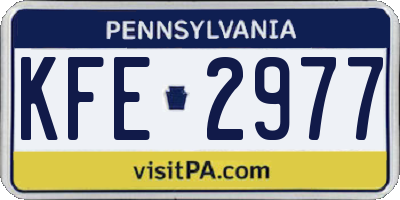 PA license plate KFE2977