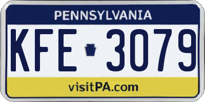 PA license plate KFE3079