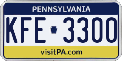 PA license plate KFE3300