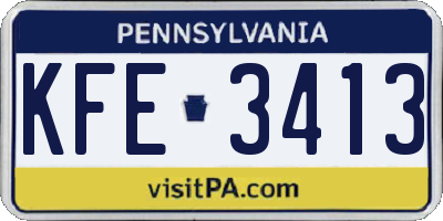 PA license plate KFE3413