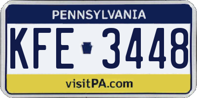 PA license plate KFE3448