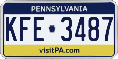 PA license plate KFE3487