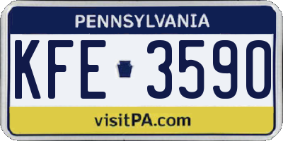 PA license plate KFE3590