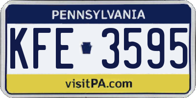 PA license plate KFE3595