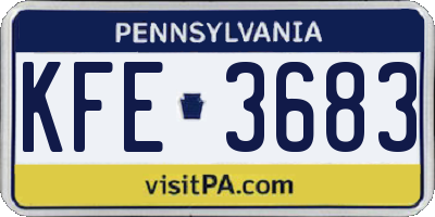 PA license plate KFE3683