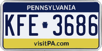 PA license plate KFE3686