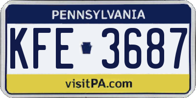 PA license plate KFE3687