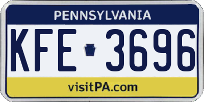 PA license plate KFE3696