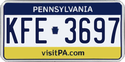 PA license plate KFE3697