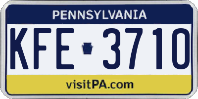 PA license plate KFE3710