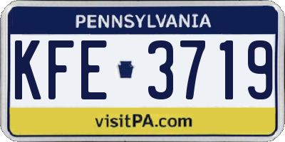 PA license plate KFE3719