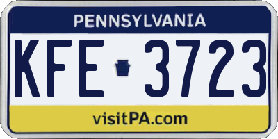 PA license plate KFE3723