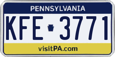 PA license plate KFE3771