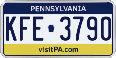 PA license plate KFE3790