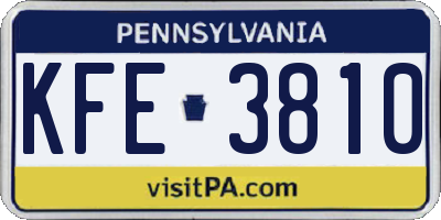 PA license plate KFE3810