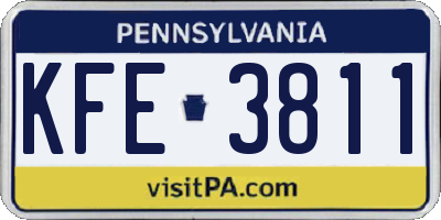 PA license plate KFE3811