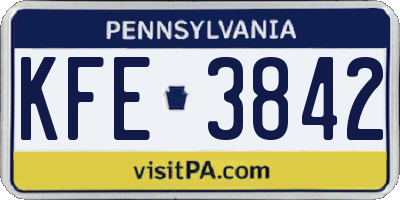PA license plate KFE3842