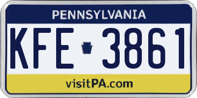 PA license plate KFE3861