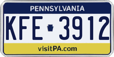 PA license plate KFE3912