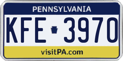 PA license plate KFE3970