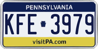 PA license plate KFE3979