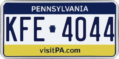 PA license plate KFE4044