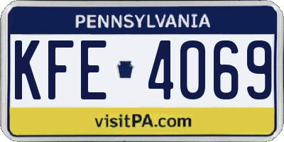 PA license plate KFE4069