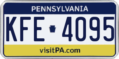 PA license plate KFE4095