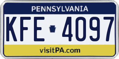 PA license plate KFE4097