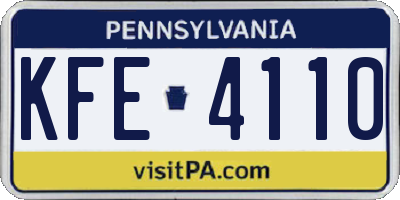 PA license plate KFE4110