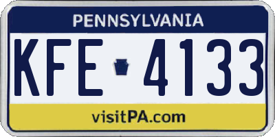 PA license plate KFE4133