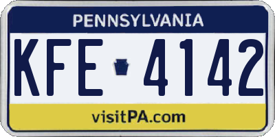 PA license plate KFE4142