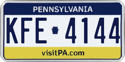 PA license plate KFE4144