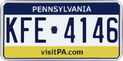 PA license plate KFE4146