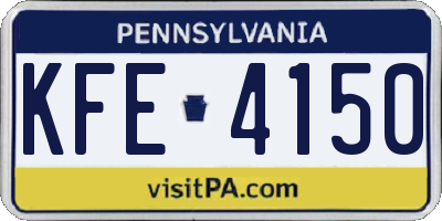 PA license plate KFE4150