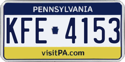 PA license plate KFE4153