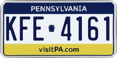 PA license plate KFE4161