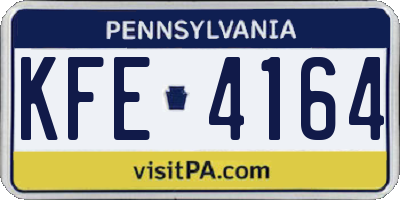 PA license plate KFE4164
