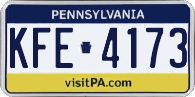 PA license plate KFE4173