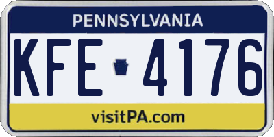 PA license plate KFE4176