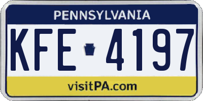 PA license plate KFE4197