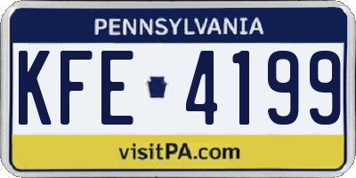 PA license plate KFE4199