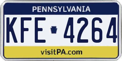 PA license plate KFE4264