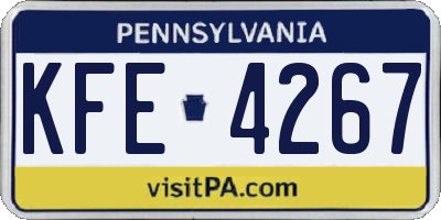 PA license plate KFE4267