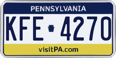 PA license plate KFE4270