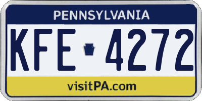 PA license plate KFE4272