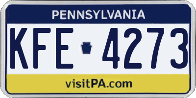 PA license plate KFE4273