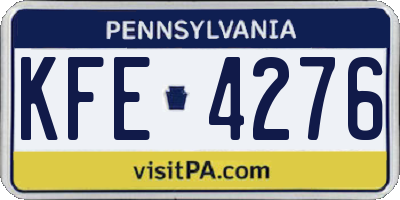 PA license plate KFE4276