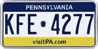 PA license plate KFE4277
