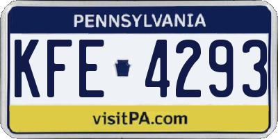 PA license plate KFE4293